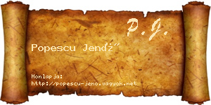 Popescu Jenő névjegykártya