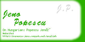 jeno popescu business card